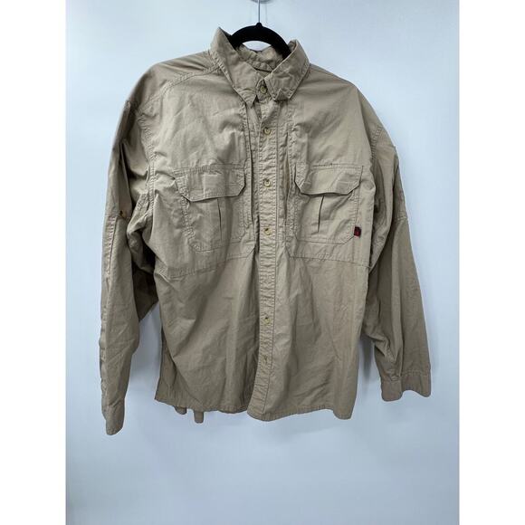 Woolrich Men’s Elite Series Tactical Brown Breathable Long Sleeve Shirt Sz Lg - Picture 1 of 5
